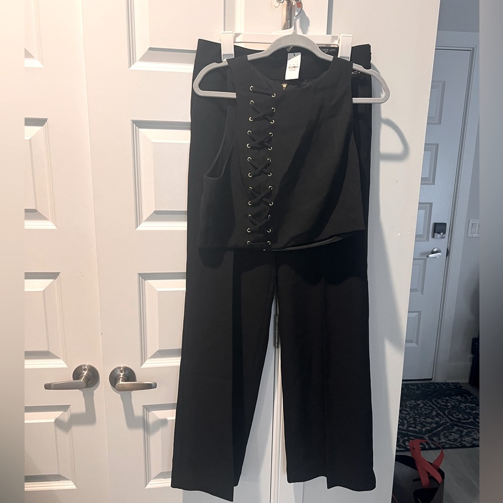 Express 2 piece wide leg high waisted duo